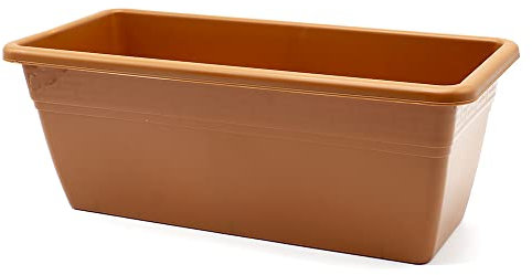 CABLEPELADO Jardinera plástico, Jardinera para balcón, Macetero Rectangular, Maceta Rectangular, Apto balcón, jardín, Patio, Interior o Exterior (Marrón, 40 cm)