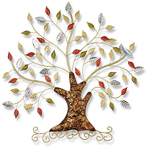 FMXYMC Arte da Parete in Metallo, Albero della Vita, Scultura da Parete in Ferro battuto da Appendere, Decorazione da Parete Fatta a Mano, per Soggiorno Camera da Letto,33 W x 28(84x72cm)
