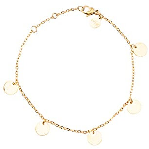 LUUK LIFESTYLE Feminines Armband mit mehreren Plättchen in edlem Design, minimalistisches Aussehen, einzigartiges Schmuckgeschenk für sie, trendy Layer Look, Damenschmuck für Partys und Abende, Gold