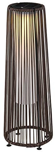 Outsunny Lampadaire LED de jardin style colonial dim. Ø 21,5 x 61H cm résine tressée filaire chocolat