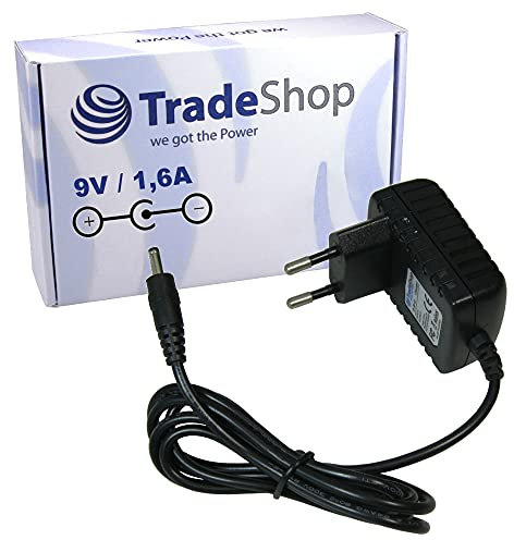 Trade-Shop Netzteil Ladegerät 9V/1,6A 5,5x2,1mm für Brother P-Touch PT-1200 PT-1230PC PT-1280 PT-1280SR PT-1280TG PT-1280VP PT-128AF PT-1290 PT-1290RS PT-1290SBVP