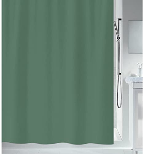 Spirella Anti-Schimmel Duschvorhang - Anti-Bakteriell, waschbar, wasserdicht - Polyester, „Primo “ 120x200cm Dunkelgrün, Green