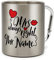 printplanet® - Edelstahltasse mit Karabinerhaken mit Namen bedrucken - Namenstasse selbst gestalten - Motiv Mrs. Always Right