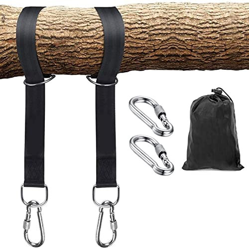 COADILNIO Tree Swing Straps Hanging Kit, Outdoor 5/10ft Swing Straps,2 Heavy Duty Lock Carabiners and 2 D-Ring, Easy to Install for Swing and Hammock Holds to 1100lbs