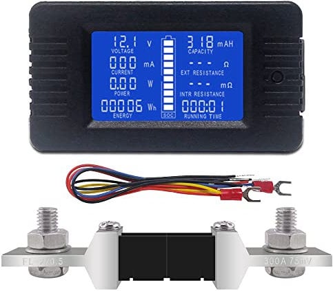 Monitor di energia Multimetro LCD Digital Voltage Current Cap Ohm Hour SOC Meter LCD DC 60-200V 300A Shunt