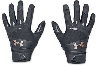 Under Armour Women's Standard Motive Softball Gloves, (012) Pitch Gray/Pitch Gray/Metallic Rose Gold, Small