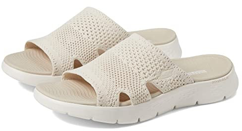 Skechers Damen On-The-go Walk Flex Sandal-Elation Slides, Natural Textile, 37 EU