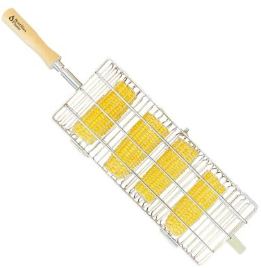 Brazilian Flame Gemüsekorb aus Edelstahl, ideal zum Grillen von Auberginen, Kürbis, Zwiebeln, Paprika, Spargel, Kartoffeln, Pilzen, Blumenkohl, Brokkoli, Rosenkohl