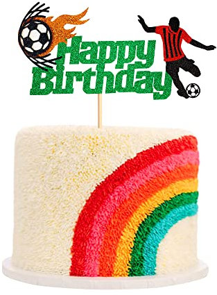 Blumomon 1 Pack Soccer Cake Topper Decorations Football Cupcake Topper Football Player Cake Decorations for Soccer Theme Man Boy Girl Birthday Cake Decoration Supplies