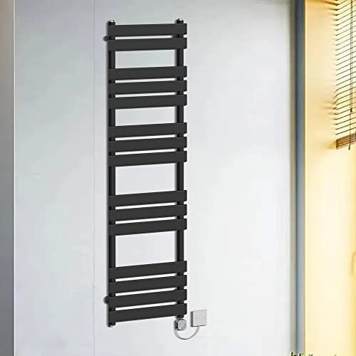 Warmehaus Thermostatic Electric Towel Rail Prefilled Black 1600x450mm