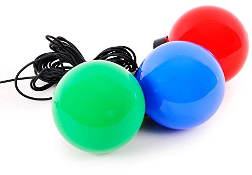 Leuchtkugel Gartendeko Außenleuchte rot grün blau Schwimmlampe Gartenlampe Kugelleuchte, G4, D 15 cm, 3er Set