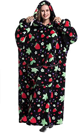Imbry Womens Extra Long Oversized TV Blanket Hoodie Warm Unisex Wearable Blanket Sweatshirt Sweater with 2 Pockets