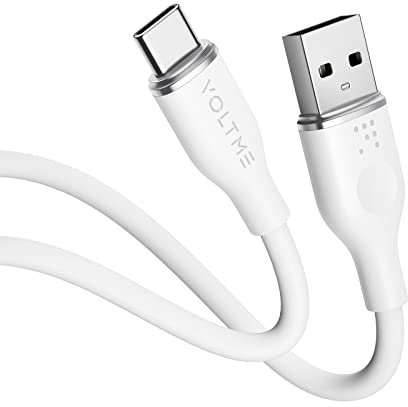 VOLTME Cavo USB C Carga Rápida, 60W Cavo USB Tipo C (3,3ft/1,0m), Cavo USB A USB C Flessibile per MacBook Pro 2020, iPad Pro 2021, iPad Air 5, Galaxy S21, Pixel, Switch, Huawei, Samsung, Blanco