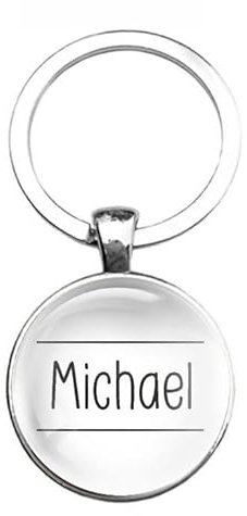 Schlüsselanhänger Glas - Michael, silberfarben