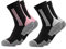 Occulto Damen Wandersocken 2er Pack (Modell: Gerlinde) Schwarz-Pink 35-38