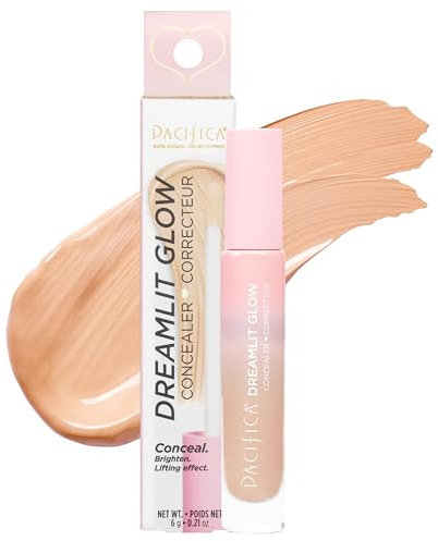 Pacifica Concealer – DreamLit Glow Full Coverage Concealer with Squalane for Dark Circles & Dark Spot Correction, Lightweight & Long-Lasting, Vegan & Cruelty-Free, Shade 09 (Warm Honey)