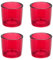 Teelichthalter Glas 6,5x6cm Set 4 Stück Teelichtgläser Windlichtglas Windlicht klein rot