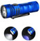 OLIGHT Seeker 4 Mini UV Taschenlampe, LED Weißlicht 1200 Lumen 120 Meter Wiederaufladbare Schwarzlicht 5 Helligkeitsstufen, EDC Lampe für den Alltag,Outdoor und Fleckendetektion (Blau Kaltweiß)