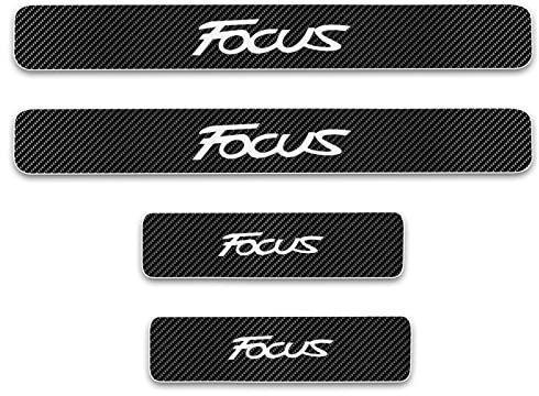 Symilov 4 Stück Auto Einstiegsleisten Schutzfolie für Fo-rd Fiesta Focus ST-Line C-MAX S-MAX Türschwelle Lackschutz, Kohlefaser Aufkleber Kantenschutz Styling Tuning Zubehör, Focus