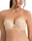 Amafuur Strapless Push Up Bra - Lace, Thick Padded, Add 2 Cups, Multiway With Clear Straps, Underwire Supportive, Nude, 34D
