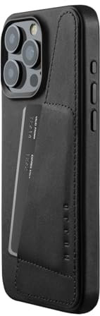 Mujjo Lederhülle Wallet iPhone 15 Pro Max schwarz