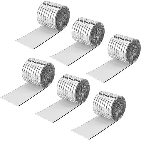 LATRAT Lot de 6 mini galets de mosaïque miroir autocollants pour cuisine, salle de bain, carrelage décoratif, artisanat 5 x 5 mm