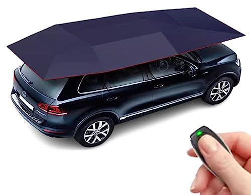 PASPRT Posto Auto Coperto Mobile per Tenda Universale per Auto, Posto Auto Coperto Mobile Pieghevole Completamente Automatico, tettoia Mobile per Posto Auto Coperto per Tenda Esterna (Blue 5m)