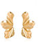 FDEETY Ohrringe Retro Übertriebene Blumen Ohrstecker Mode Matte Unregelmäßige Blütenblatt Ohrringe Schmuck Für Frauen Und Mädchen (Gold)