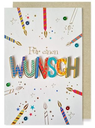 Grußkarte Geburtstag Karte Applikationen AvanMore Kerzen Wunsch 16x11cm