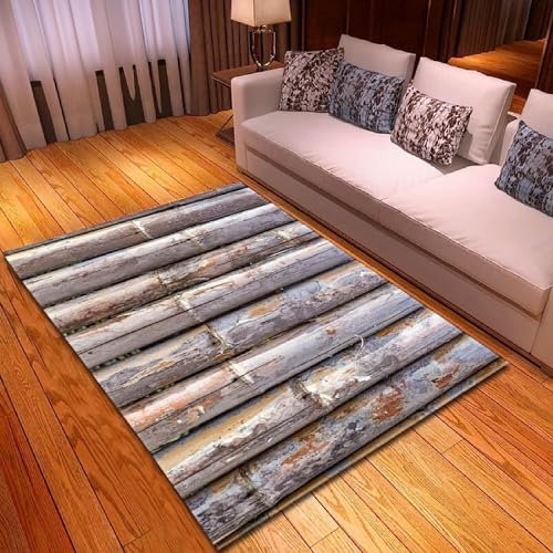 3D Retro-Grauer Bambus Teppich Für Schlafzimmer Kinderzimmer Wohnzimmer Im Freien Balkon Terrasse, Matten Für Küche Krabbelmatte Modern Dünne Kinderteppiche 80 X 120 Cm / 31.5 X 47.2 - Leicht -4Q8O6