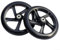 CWOQOCW 2 Stück PU-Rad für Roller, Roller, leise, Wagen, Ersatz-Rad, Rollwagen, Trolleys, Einkaufswagen (125 mm x 24 mm, schwarz)