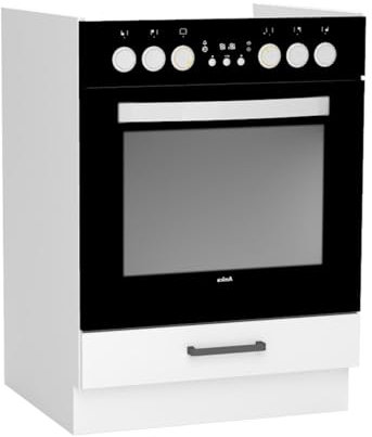 PEGANE Meuble Bas de Cuisine pour Four avec 1 tiroir Coloris Blanc- Longueur 60 x Profondeur 51 x Hauteur 82 cm