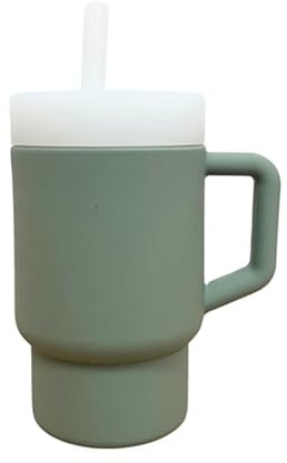 Grey Fox Gifts - Bicchiere per bambini dai 6 mesi in su, senza BPA, adatto al microonde e alla lavastoviglie, 6 mesi - 4 anni, tazza con beccuccio per bambini dai 6 mesi (salvia)