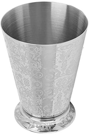 Akozon Cocktail-Trinkbecher, 304er-Stahl, Silber-Finish, Moscow Mule-Becher für Bars, Zuhause, Blattmuster, Schnitzerei, Professionelles Zubehör für den Einsatz (Schnitzerei mit