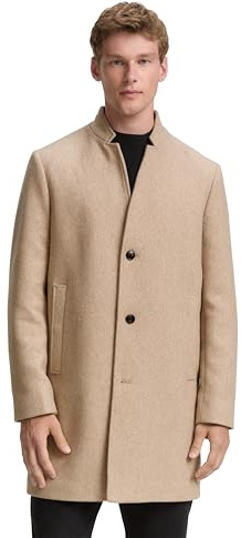 TOM TAILOR Denim Herren Wollmantel mit Stehkragen