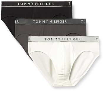 Tommy Hilfiger Men’s 3 Pack Hipster Briefs with Logo Waistband
