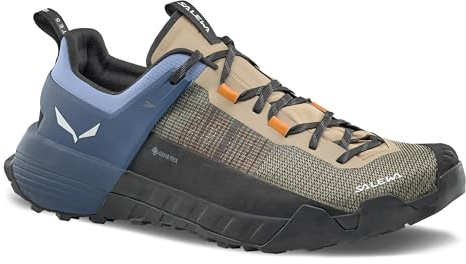 Salewa Men's Wildfire NXT GTX Shoes - Waterproof Gore-Tex Trail Shoe for Hiking & Trekking, Quicksand/Dark Denim, 10.5 UK