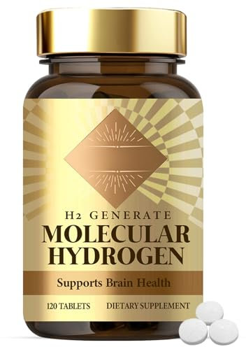 Hydrogen Water Tablets - 120 Tablets H2 Molecular Hydrogen with Magnesium, Supports Brain Function, Energy & Metabolism, Antioxidant Rich, Vegan & Non-GMO