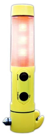 HAC24 Auto Nothammer 4 in 1 Notfall Tool Notfallhammer Gurtschneider Warnleuchte Taschenlampe Sicherheitshammer Kfz Gurtmesser