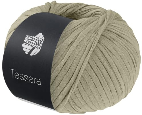 LANA GROSSA Tessera | Hochwertiges, schmales Baumwoll-Bändchengarn in matter-papierfeiner Optik | Handstrickgarn aus 100% Baumwolle | 50g Wolle zum Stricken & Häkeln | 115m Garn FB 1