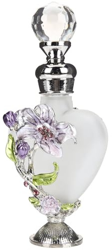 Beaupretty Vintage Praktisch Parfümflasche aus 10ml mit Emailliertem Glas Blumenmuster Nachfüllbar für Badezimmer und Schminktisch