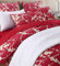 Brandream Bettwäsche-Set für King-Size-Betten, japanischer orientalischer Stil, Kirschblüten, rote Blüten, Zweige Bedruckt, Chinoiserie, Bettwäsche-Set, Fadenzahl 800, ägyptische Baumwolle, Satin,