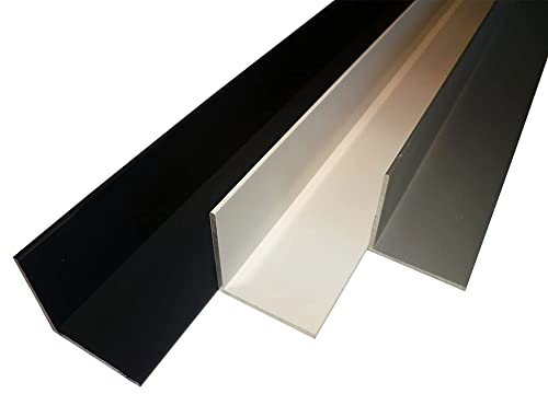 B&T Cornière en aluminium métal thermolaqué 20 x 20 x 2 mm Rail d'angle, blanc RAL 9016 Longueur de 190 cm