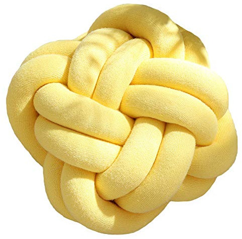 Ancoree Knoten-Ball Throw Pillow Einfachen Stil Abendessen Soft Wurfkissen für Auto Sofa Freundinnen Spielen-Dekorative Throw-Pillow-Knoten-Kissen- Knoten-Kissen-GROßE Kugel 39x30cm (Yellow)