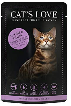 Cat´s Love Katzenfutter Nassfutter Mix Lachs & Huhn mit Petersilie und Lachsöl (Lachs & Huhn, 24 x 85g)