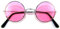 Lennon Brille | 60er 70er Jahre Party Kostüm Zubehör Nickelbrille (Rosa)