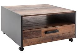 trendteam smart living - Universal - Couchtisch - Alteiche/Matera - Sofatisch auf Rollen mit 1 offenem Fach und 1 Schublade - (BxHxT) 70 x 41 x 70 cm - Wohnzimmertisch auf Rollen