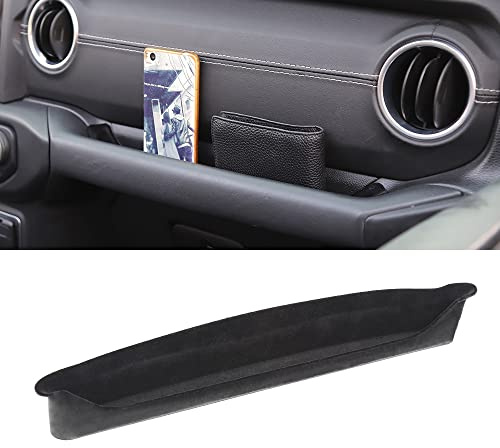 Savadicar JL GrabTray Passenger Storage Tray Organizer Grab Handle Accessory Box for 2018-2023 Jeep Wrangler JL JLU & Gladiator JT, Add Microfibers, Interior Accessories, Black