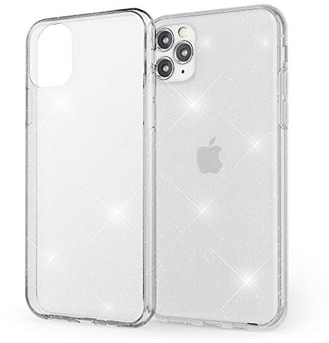 NALIA Glitzer Hülle kompatibel mit iPhone 11 Pro, Ultra Slim Handyhülle Silikon Glitter Case Cover Durchsichtig, Handy-Tasche Schutzhülle Transparent Phone Etui Bumper Backcover, Farbe:Transparent