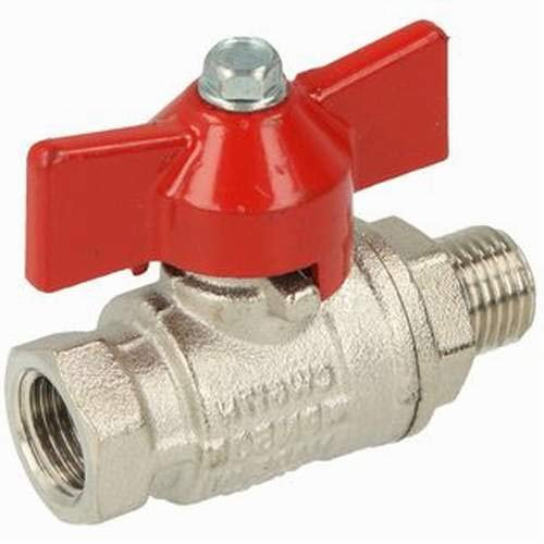 Messing Kugelhahn 1/2 IG/AG mit Flügelgriff